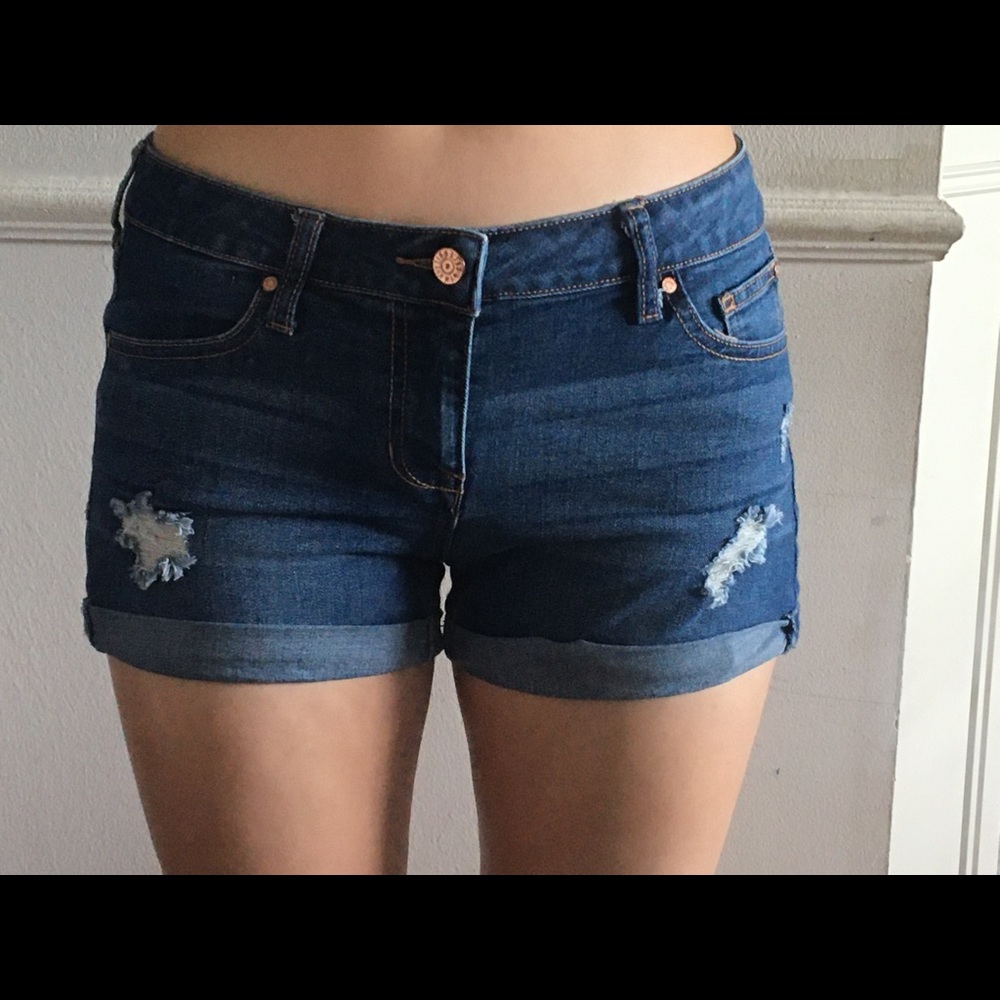 Low-Rise Denim Shorts